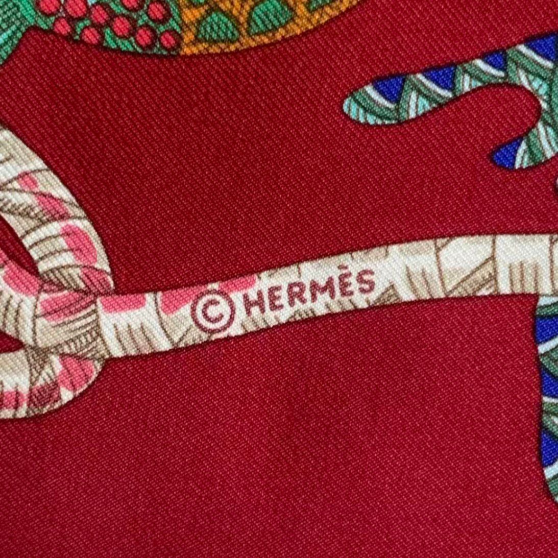 Hermes Carre 90 Scarf Silk Grands Fonds Deep Sea Red — view 7