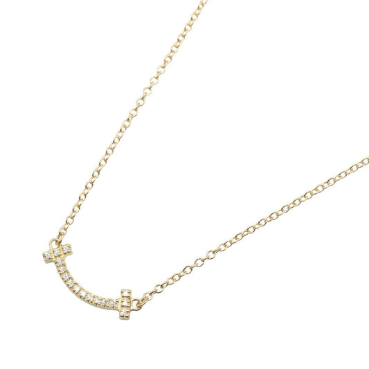 Tiffany & Co Necklace T Smile Mini Diamond 40.5 45.5 cm 18k