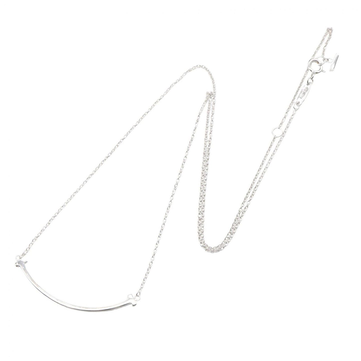 Tiffany & Co Necklace T Smile Small 40.5 45.5 cm 18k White Gold — view 2