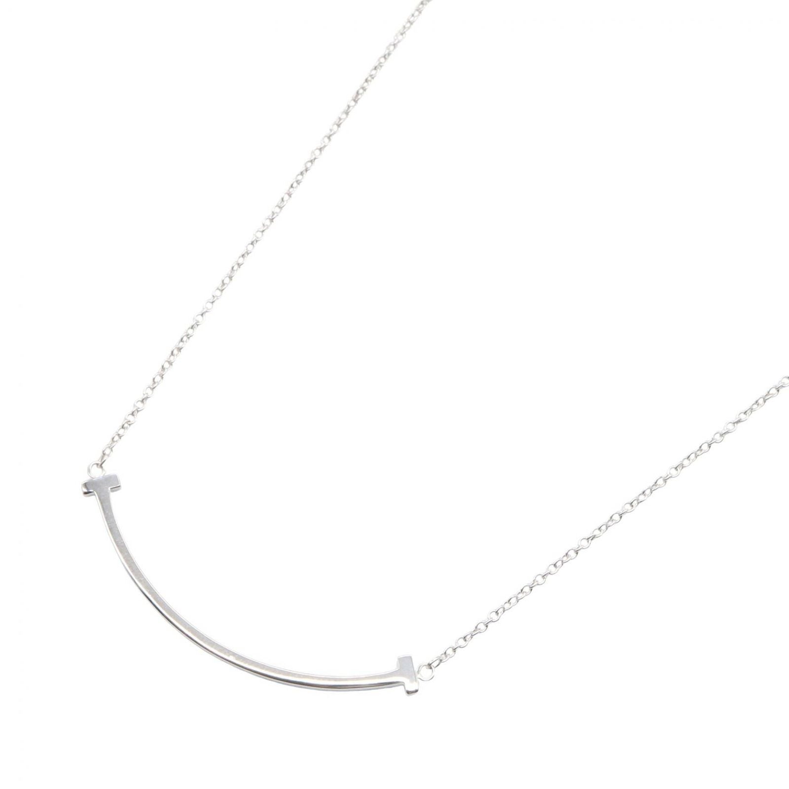 Tiffany & Co Necklace T Smile Small 40.5 45.5 cm 18k White Gold