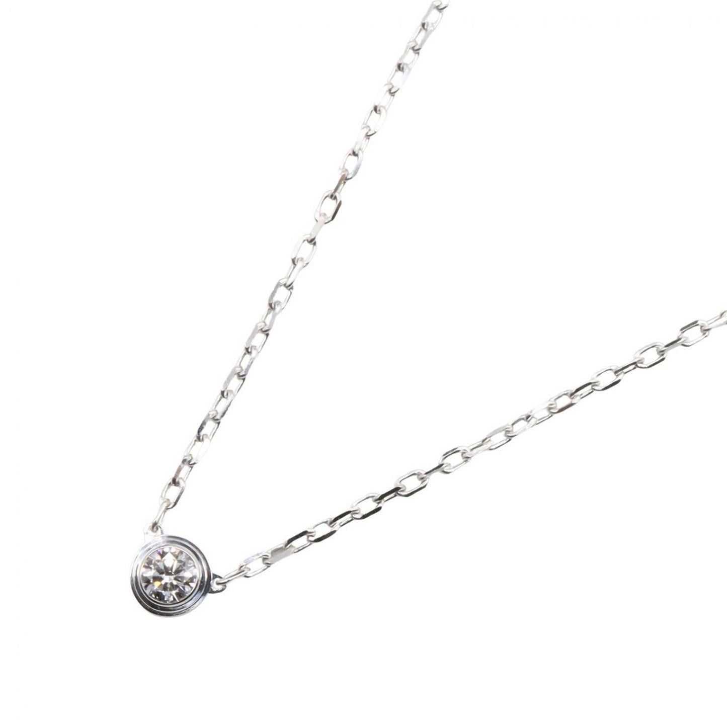 Cartier Necklace Damier SM 037.5 40.5 cm 18k White Gold Diamond