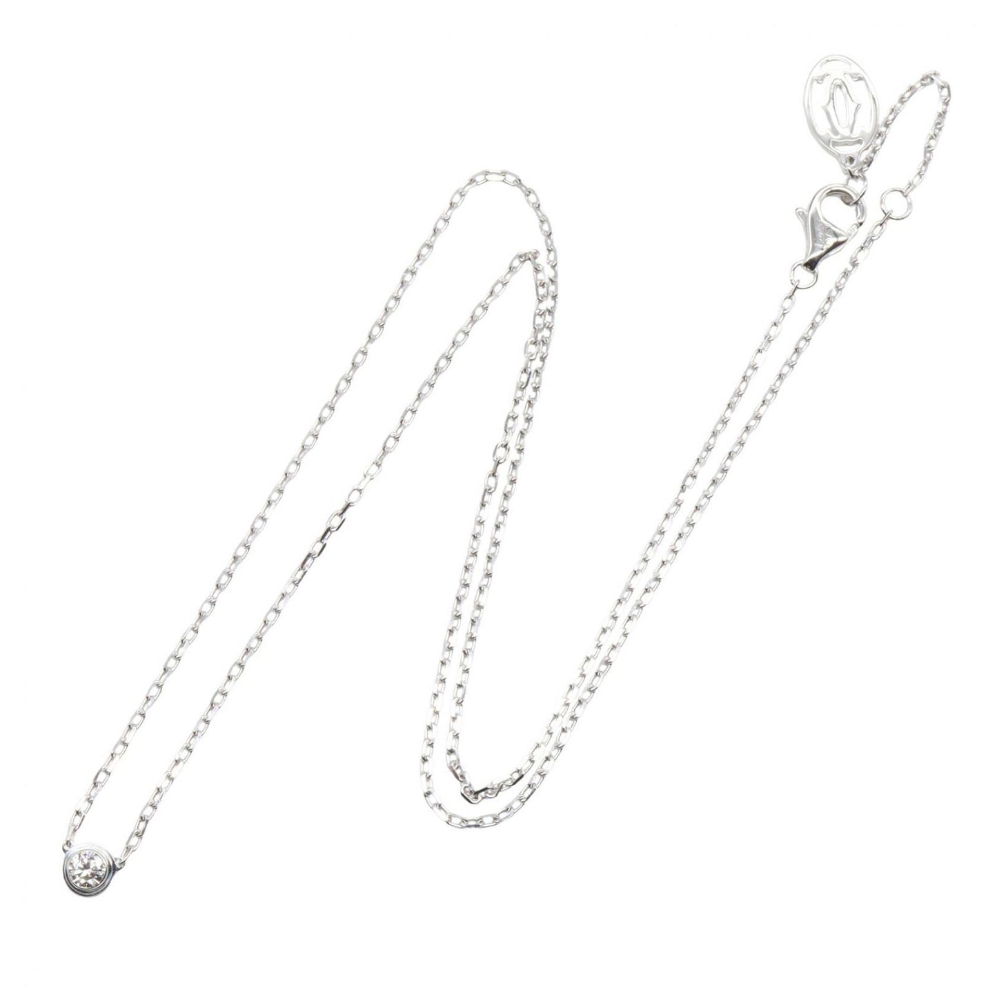 Cartier Necklace Damier SM 037.5 40.5 cm 18k White Gold Diamond — view 2