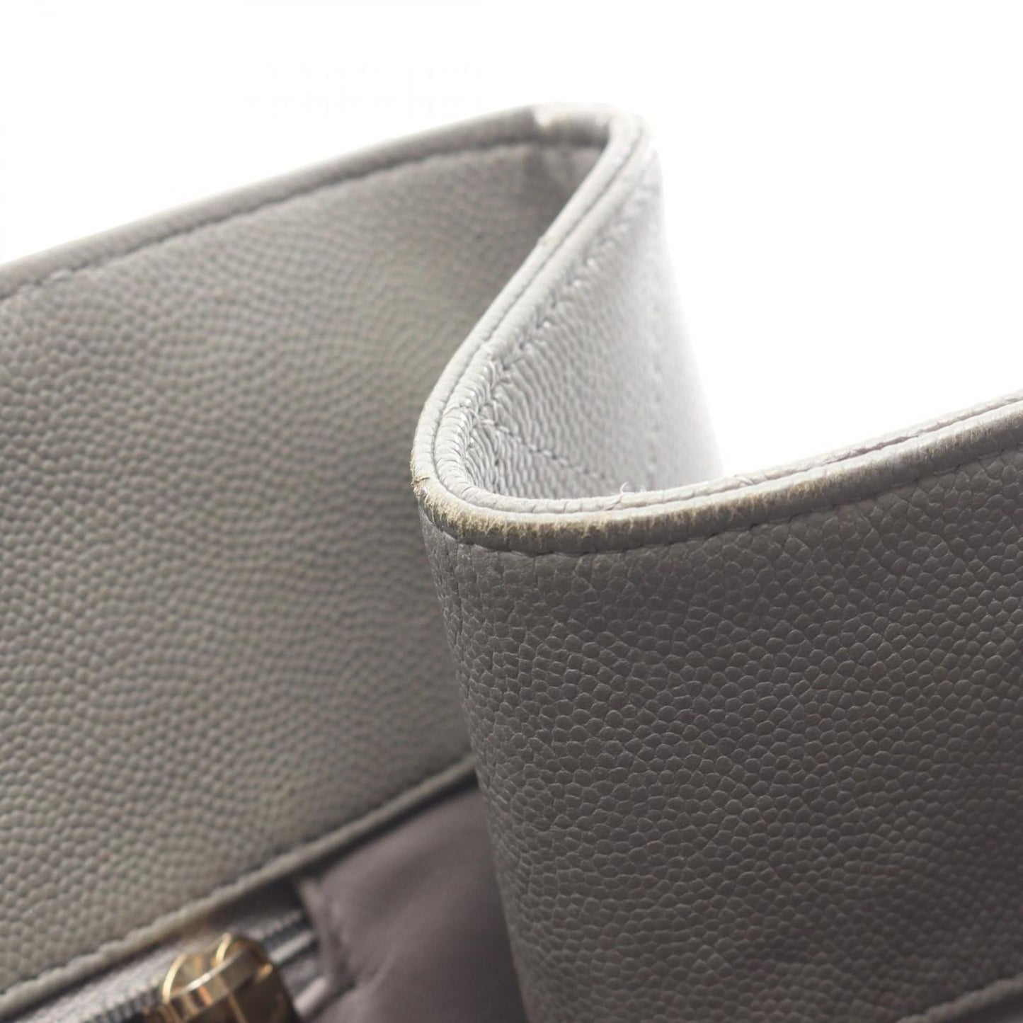 Chanel Tote Quilted Large Shopping Gray Caviar Leather Chain — view 8