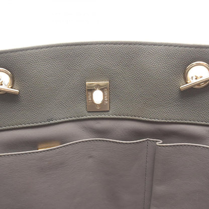 Chanel Tote Quilted Large Shopping Gray Caviar Leather Chain — view 6