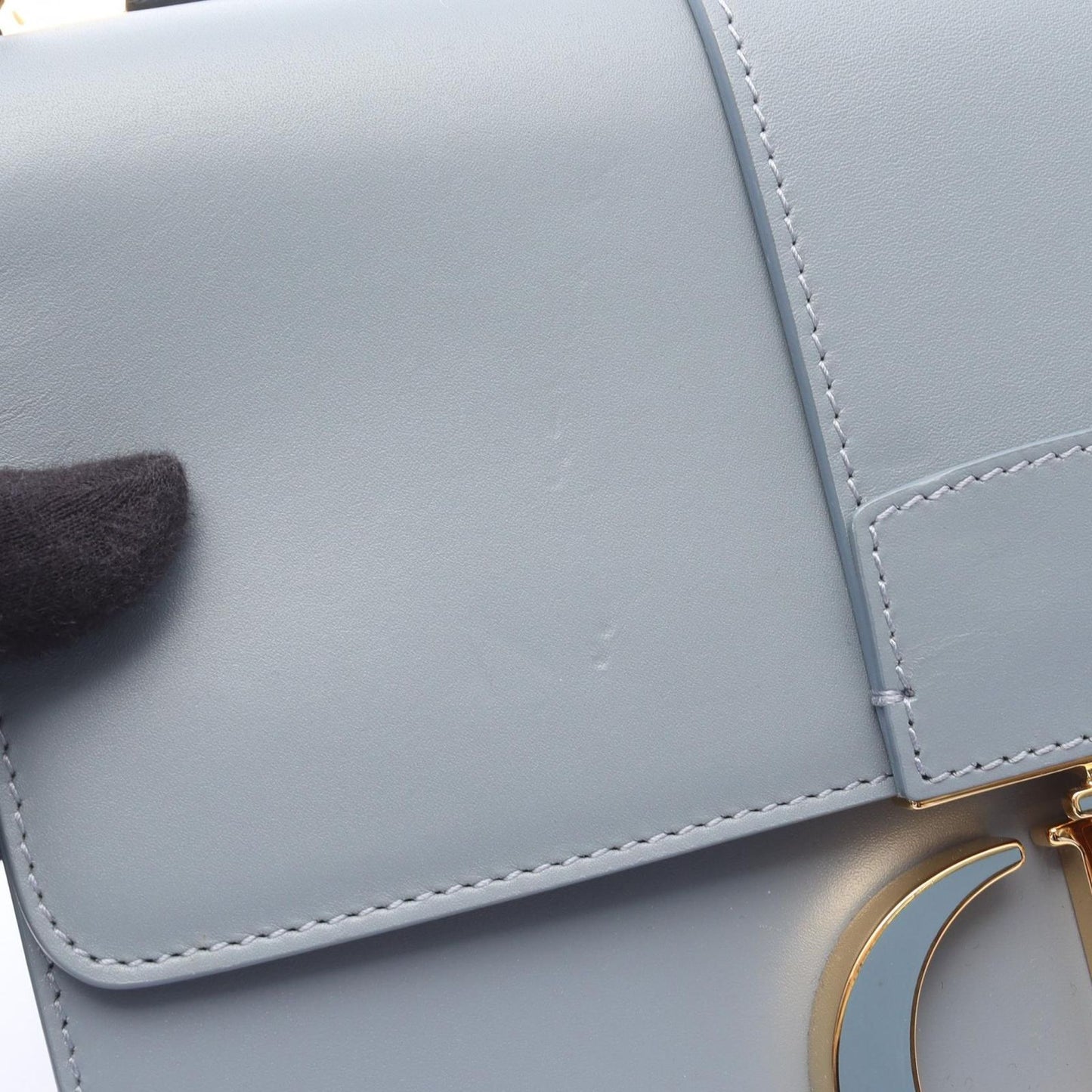 Dior Shoulder Bag 30 Montaigne Blue Gray Leather — view 6