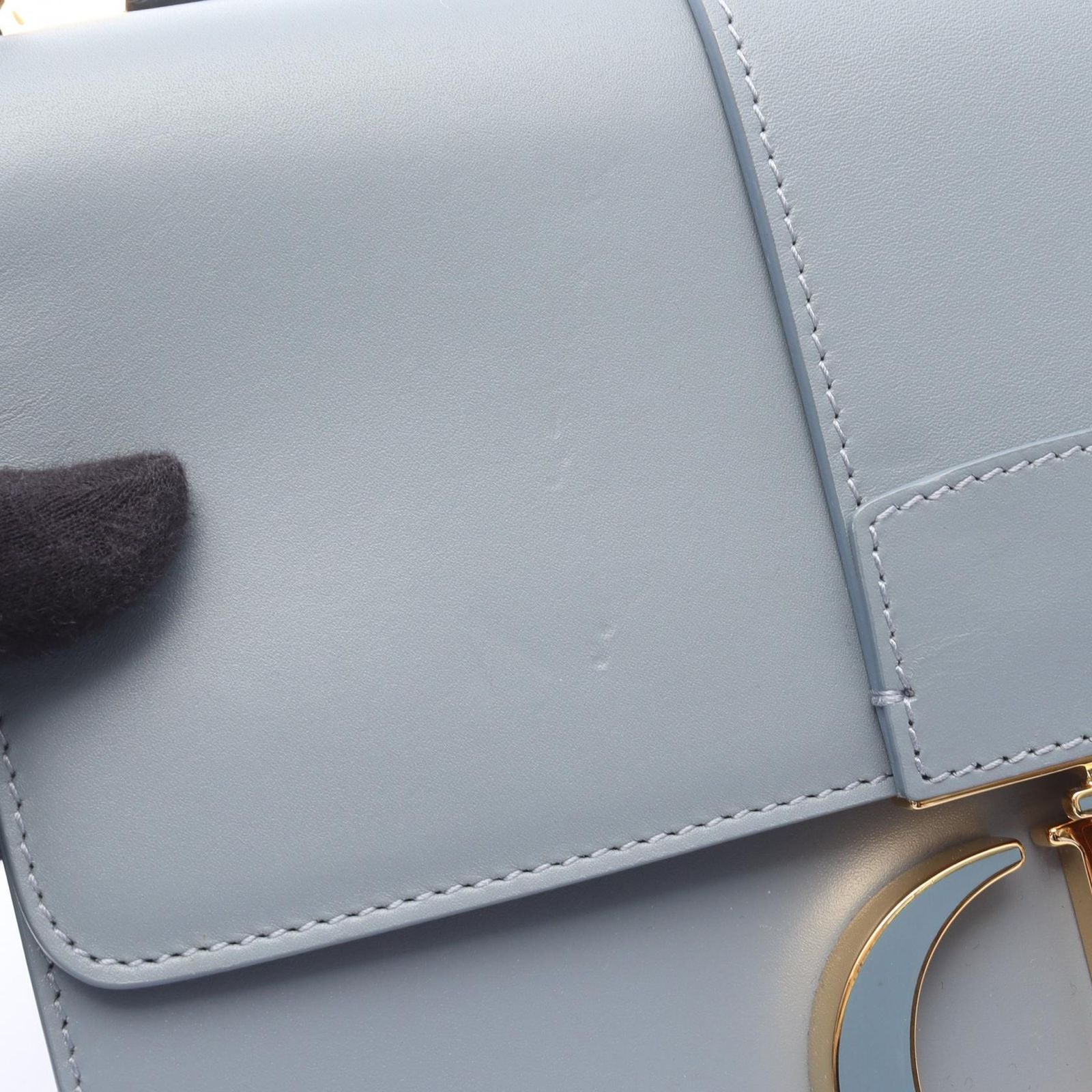 Dior Shoulder Bag 30 Montaigne Blue Gray Leather — view 6