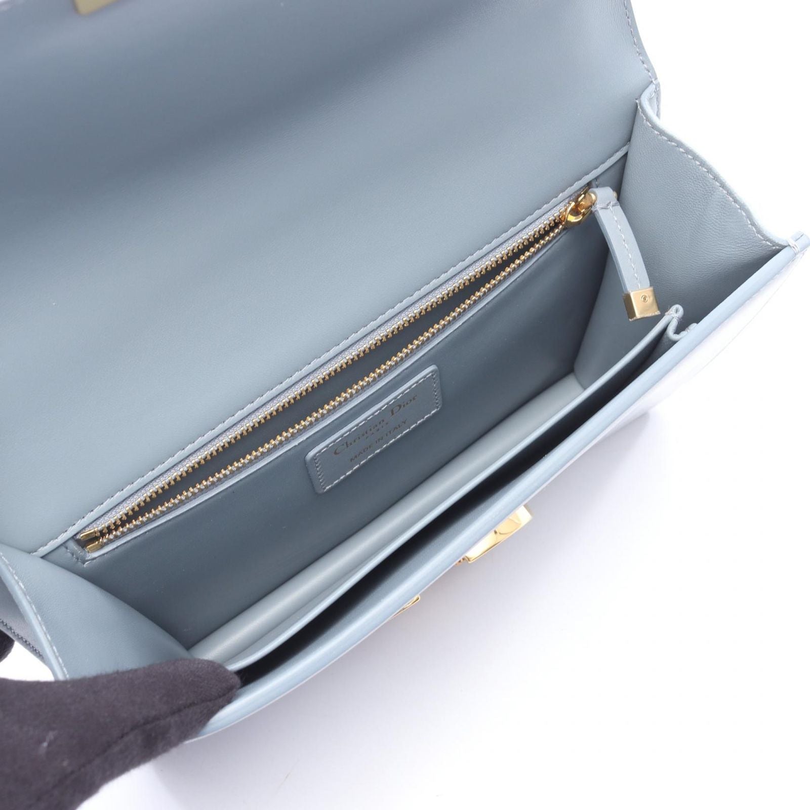 Dior Shoulder Bag 30 Montaigne Blue Gray Leather — view 3