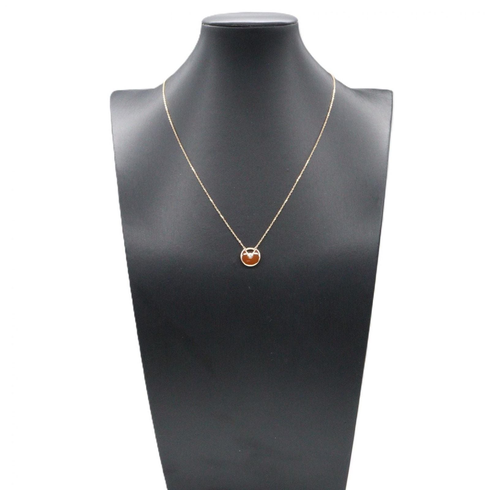 Cartier Necklace Amulet Carnelian 39 42 cm 18k Pink Gold Diamond — view 5