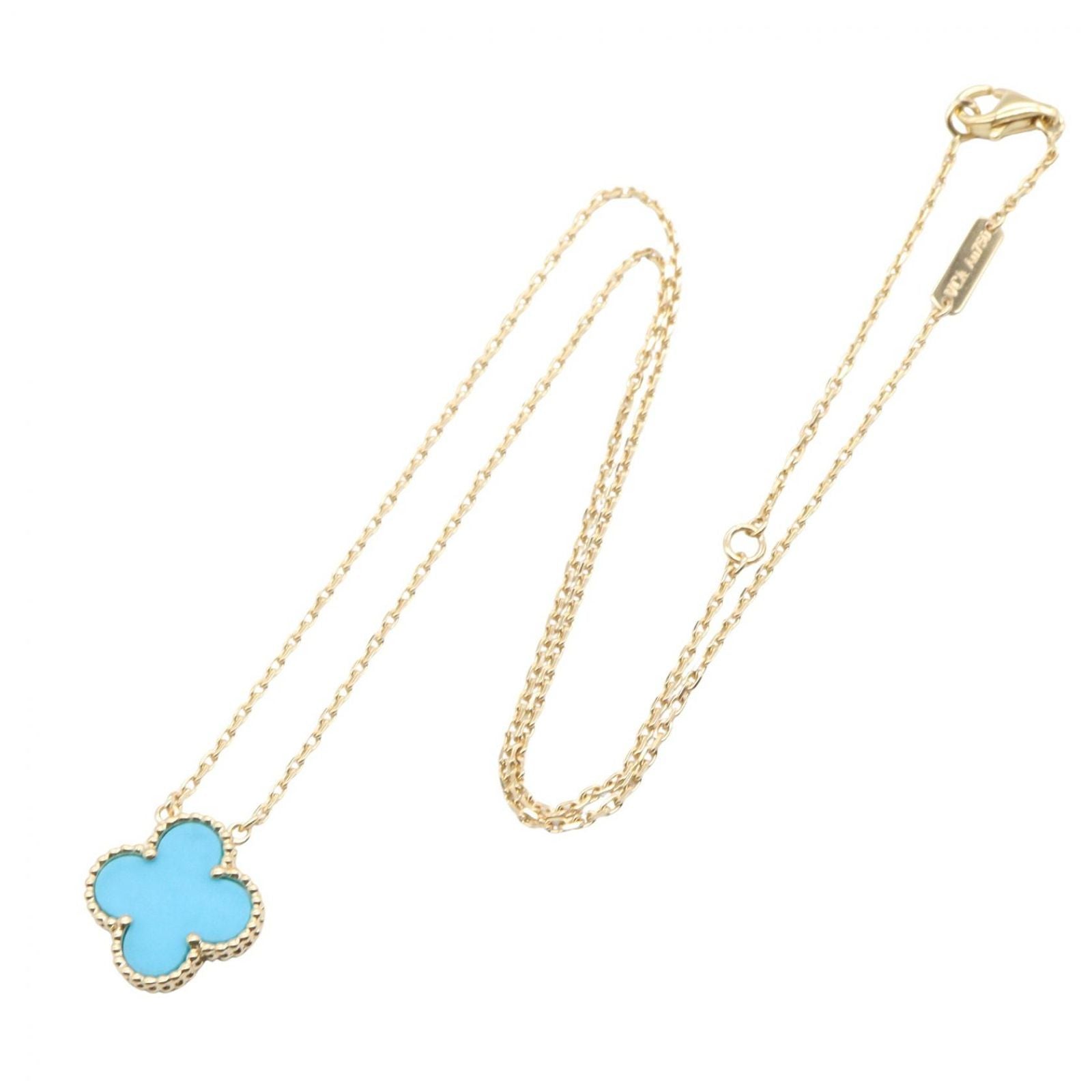 Van Cleef & Arpels Necklace Vintage Alhambra Turquoise 37.5 42 cm 18k — view 2