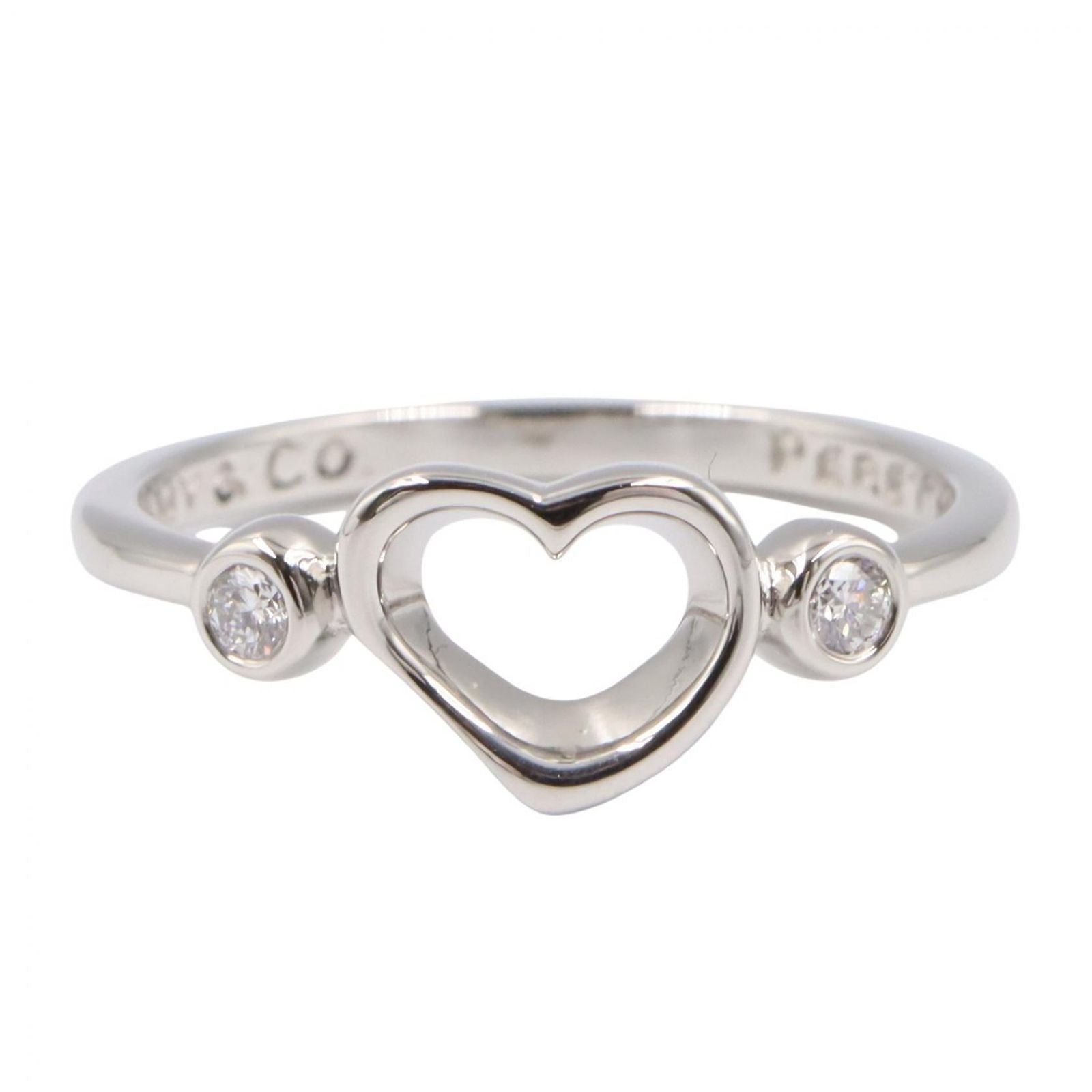 Tiffany & Co Ring Open Heart Platinum Diamond — view 2