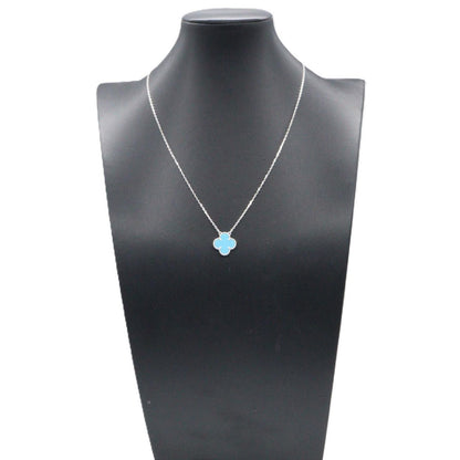 Van Cleef & Arpels Necklace Vintage Alhambra Turquoise 37 41.5 cm 18k White Gold — view 6