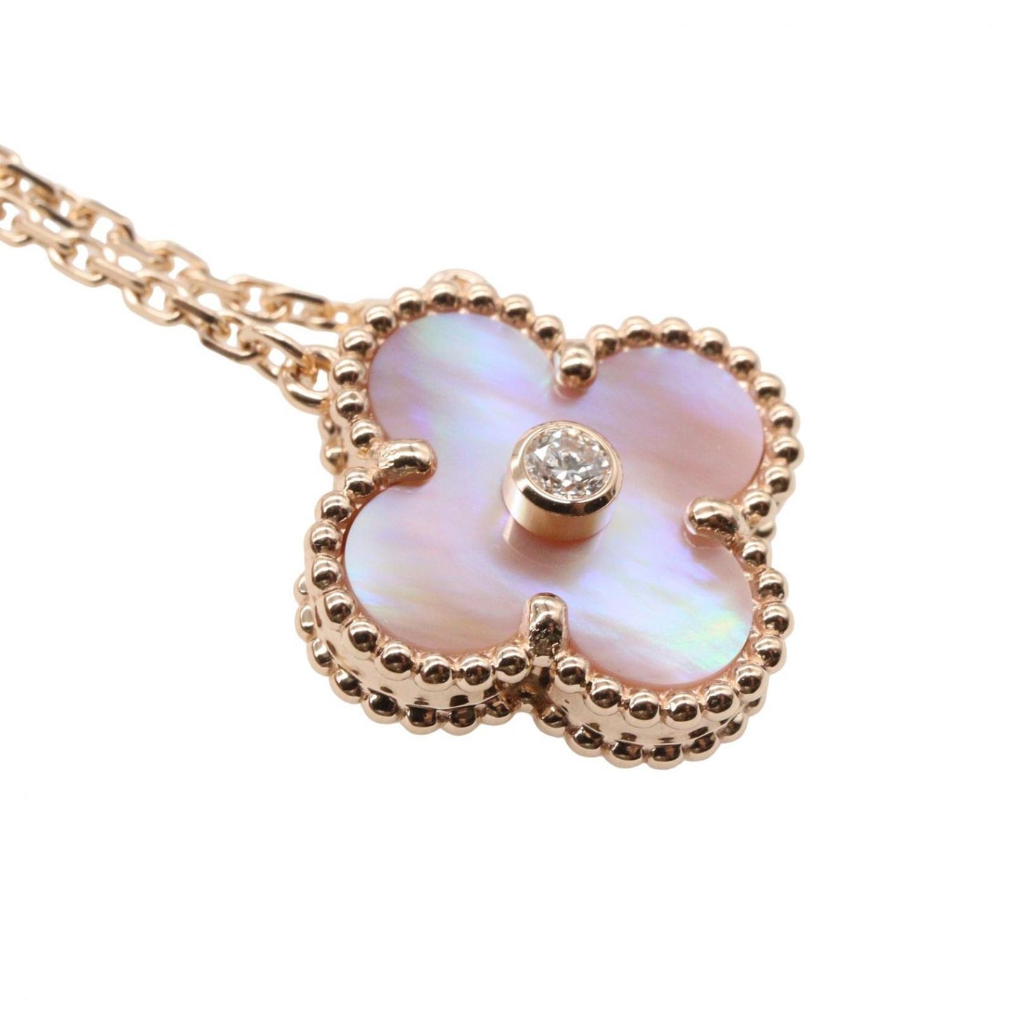 Van Cleef & Arpels Necklace Vintage Alhambra Pink Mother of Pearl 37 41.5 cm — view 3