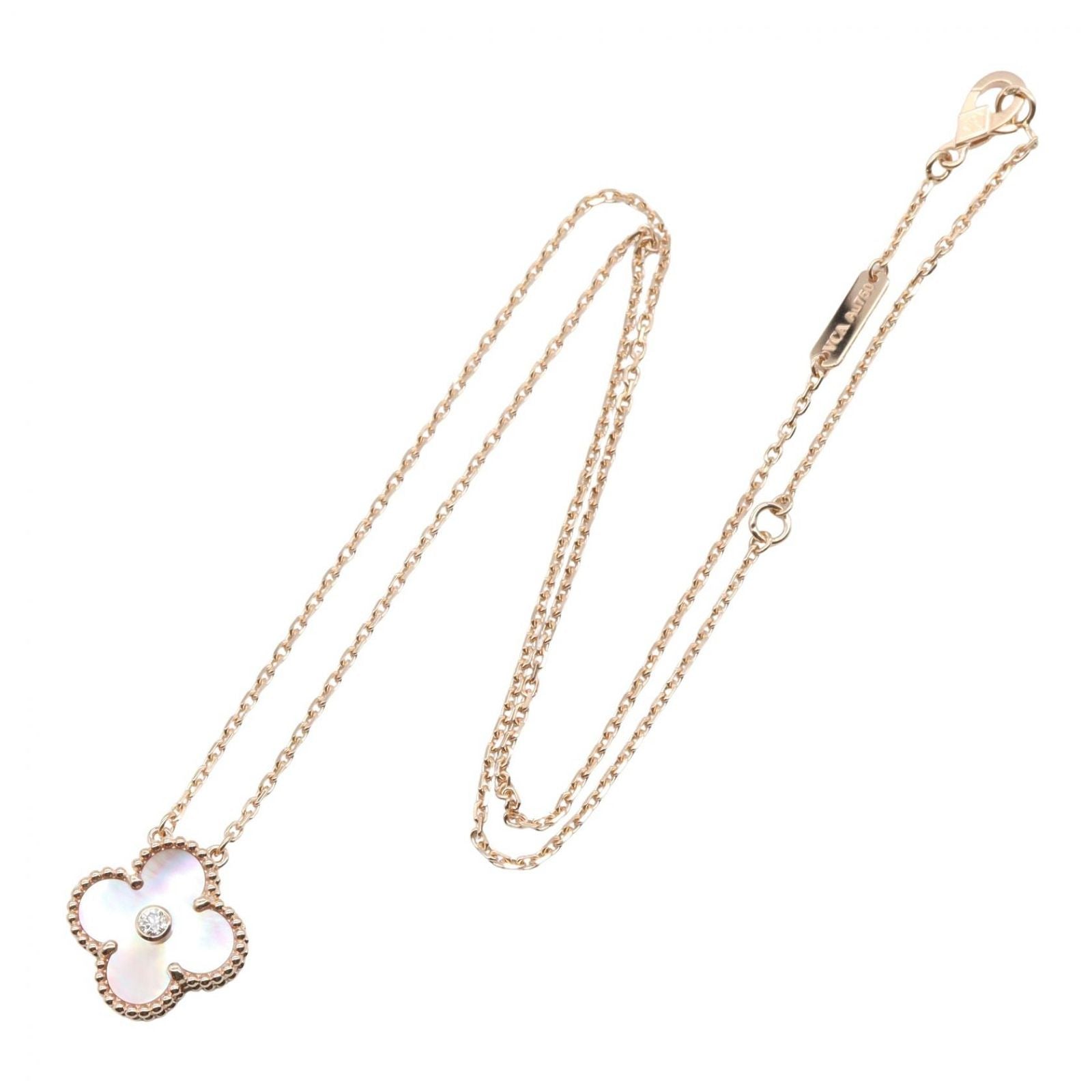 Van Cleef & Arpels Necklace Vintage Alhambra Pink Mother of Pearl 37 41.5 cm — view 2