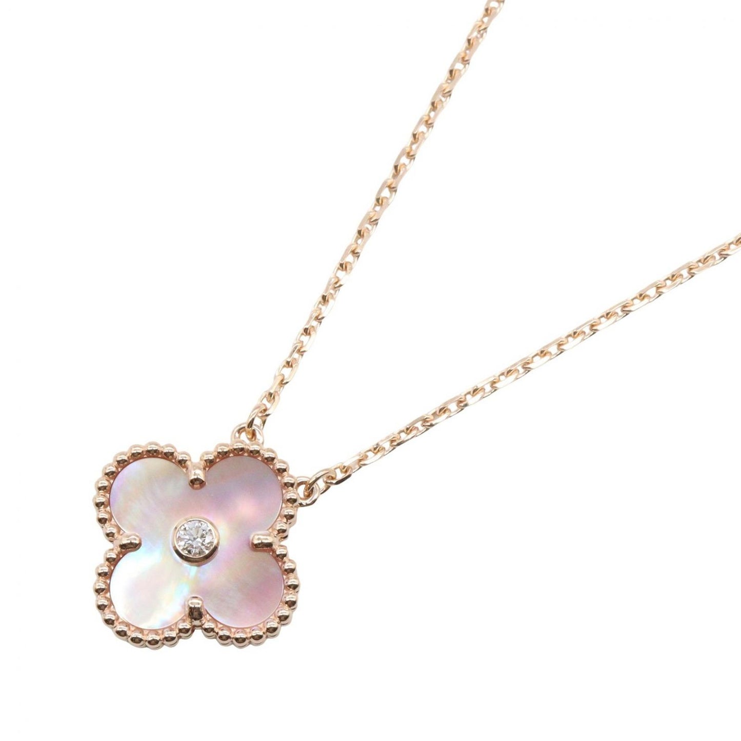 Van Cleef & Arpels Necklace Vintage Alhambra Pink Mother of Pearl 37 41.5 cm