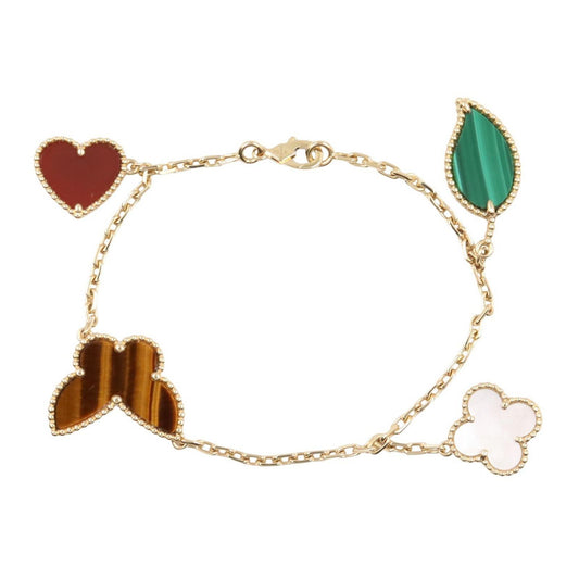 Van Cleef & Arpels Bracelet Lucky Alhambra 4 Motif Malachite 17 cm 18k