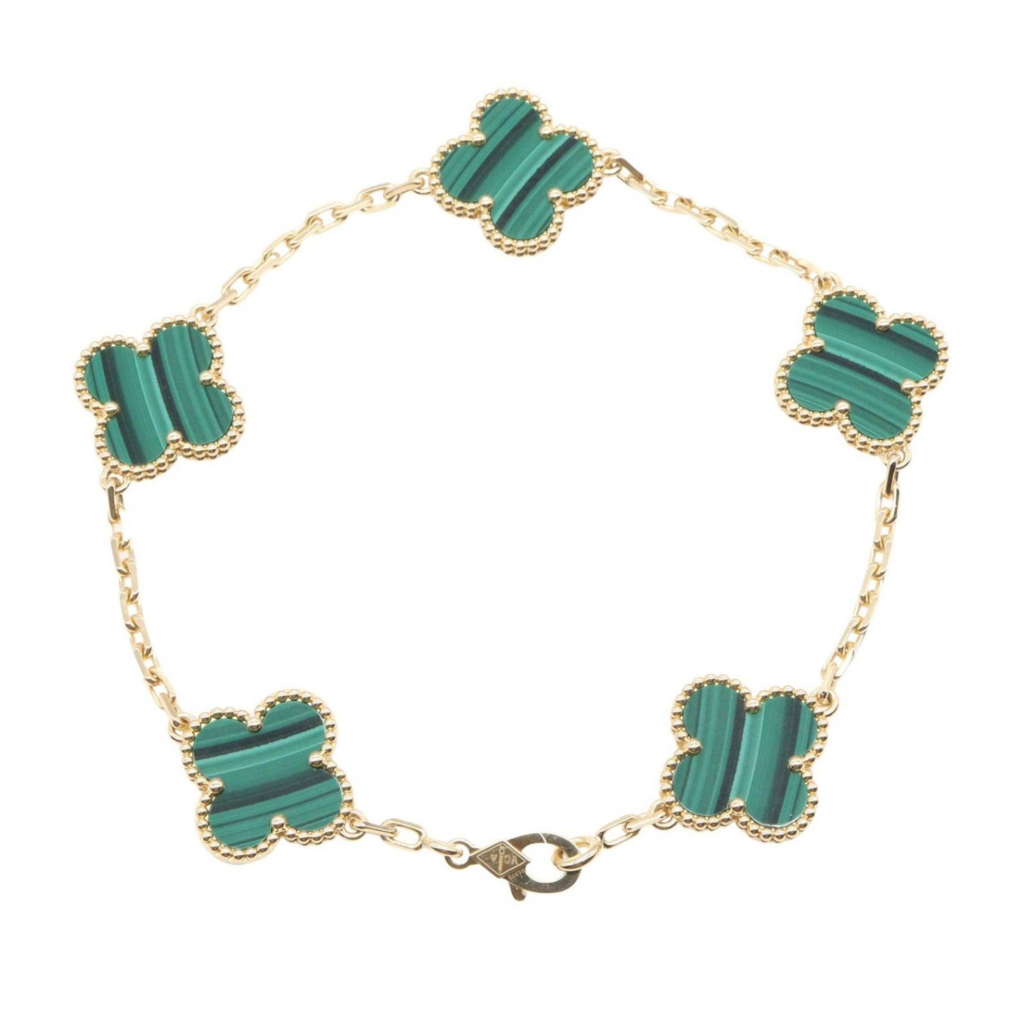 Van Cleef & Arpels Bracelet Vintage Alhambra 5 Motif Malachite 18 cm 18k — view 2