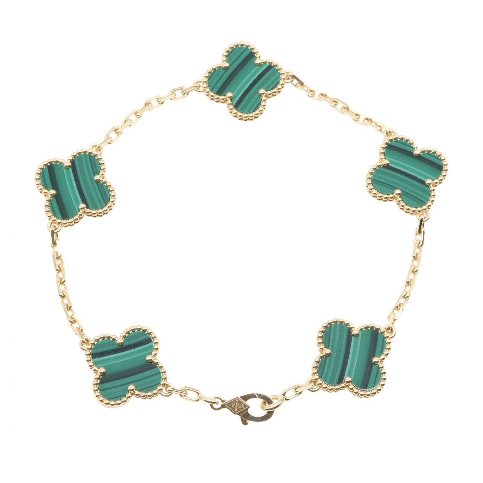 Van Cleef & Arpels Bracelet Vintage Alhambra 5 Motif Malachite 18 cm 18k — view 2