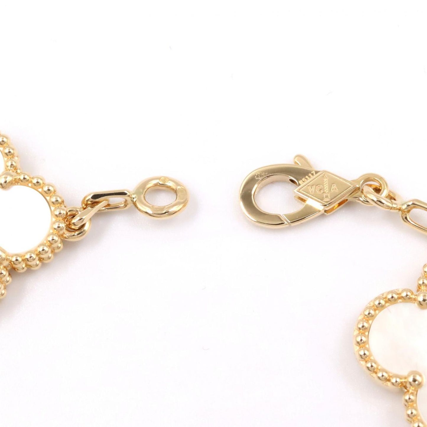 Van Cleef & Arpels Bracelet Vintage Alhambra 5 Motif Mother of Pearl Calf 18k 5 — view 5