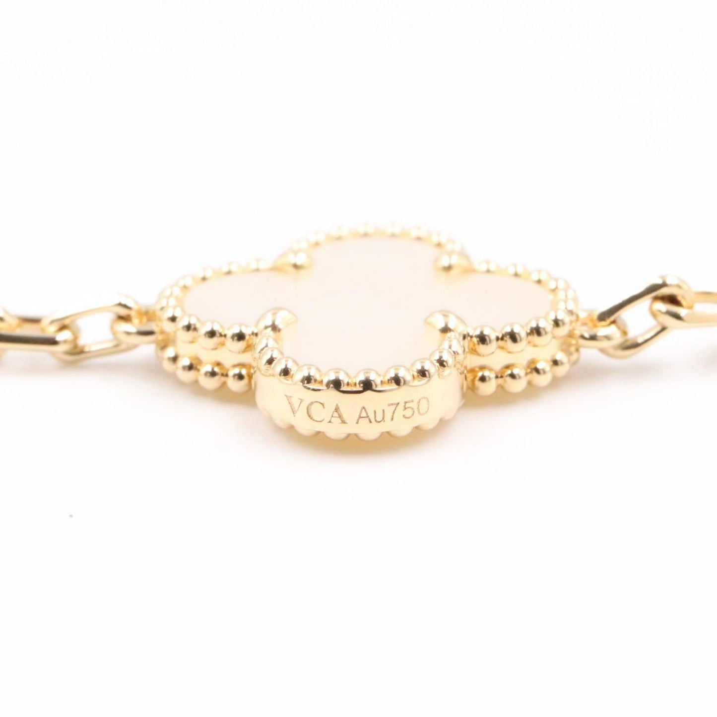 Van Cleef & Arpels Bracelet Vintage Alhambra 5 Motif Mother of Pearl Calf 18k 5 — view 4