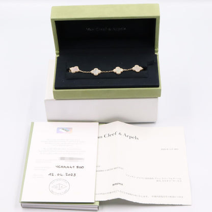 Van Cleef & Arpels Bracelet Vintage Alhambra 5 Motif Mother of Pearl Calf 18k 5 — view 8