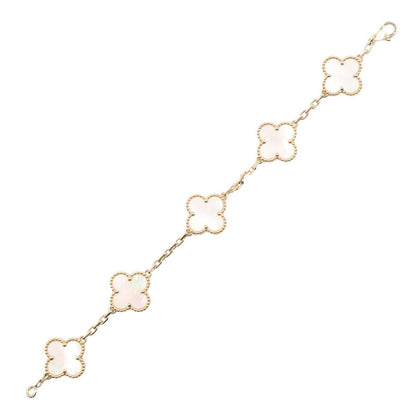 Van Cleef & Arpels Bracelet Vintage Alhambra 5 Motif Mother of Pearl Calf 18k 5 — view 3