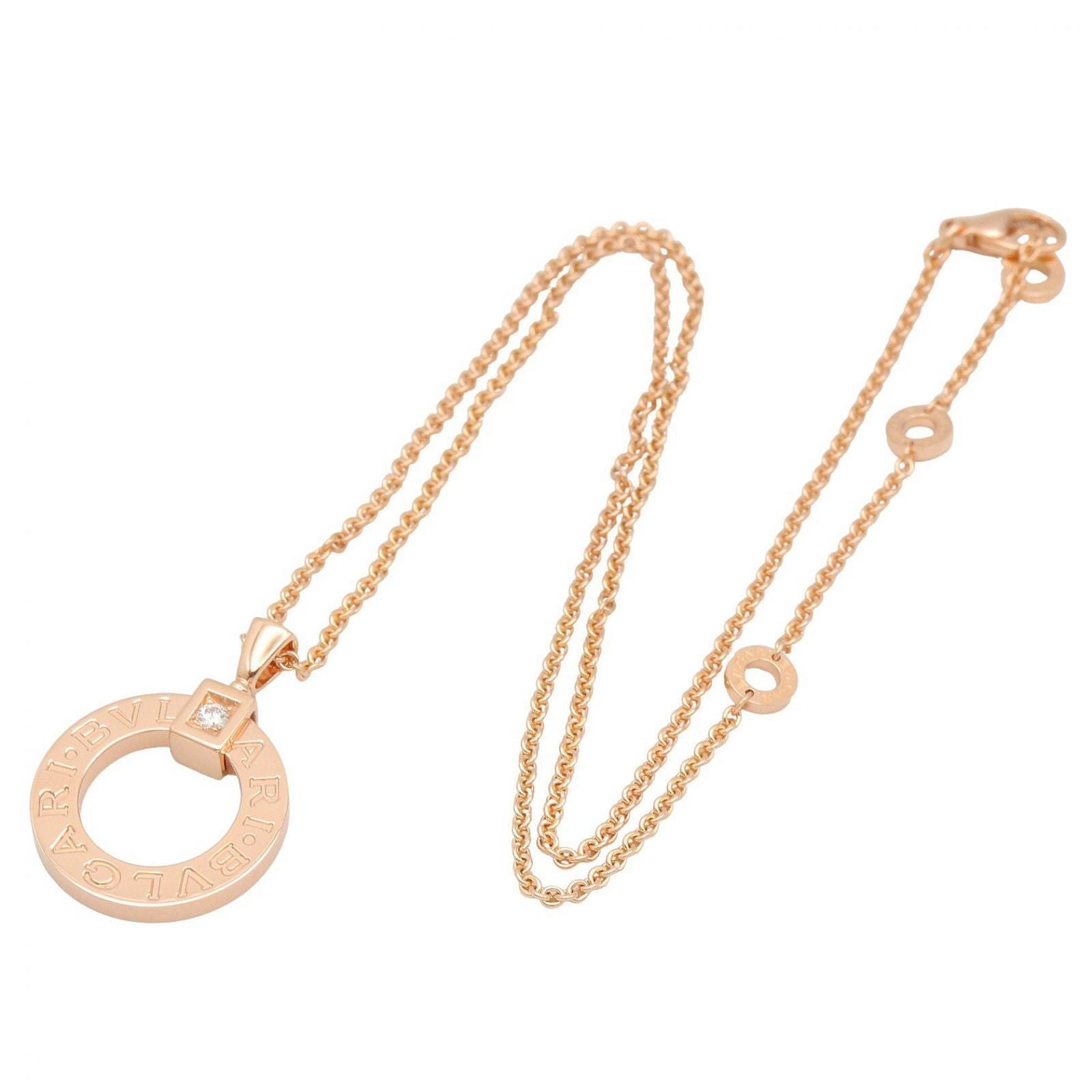 Bvlgari Necklace Circle Diamond 44.5 51.5 cm 18k Pink Gold — view 2