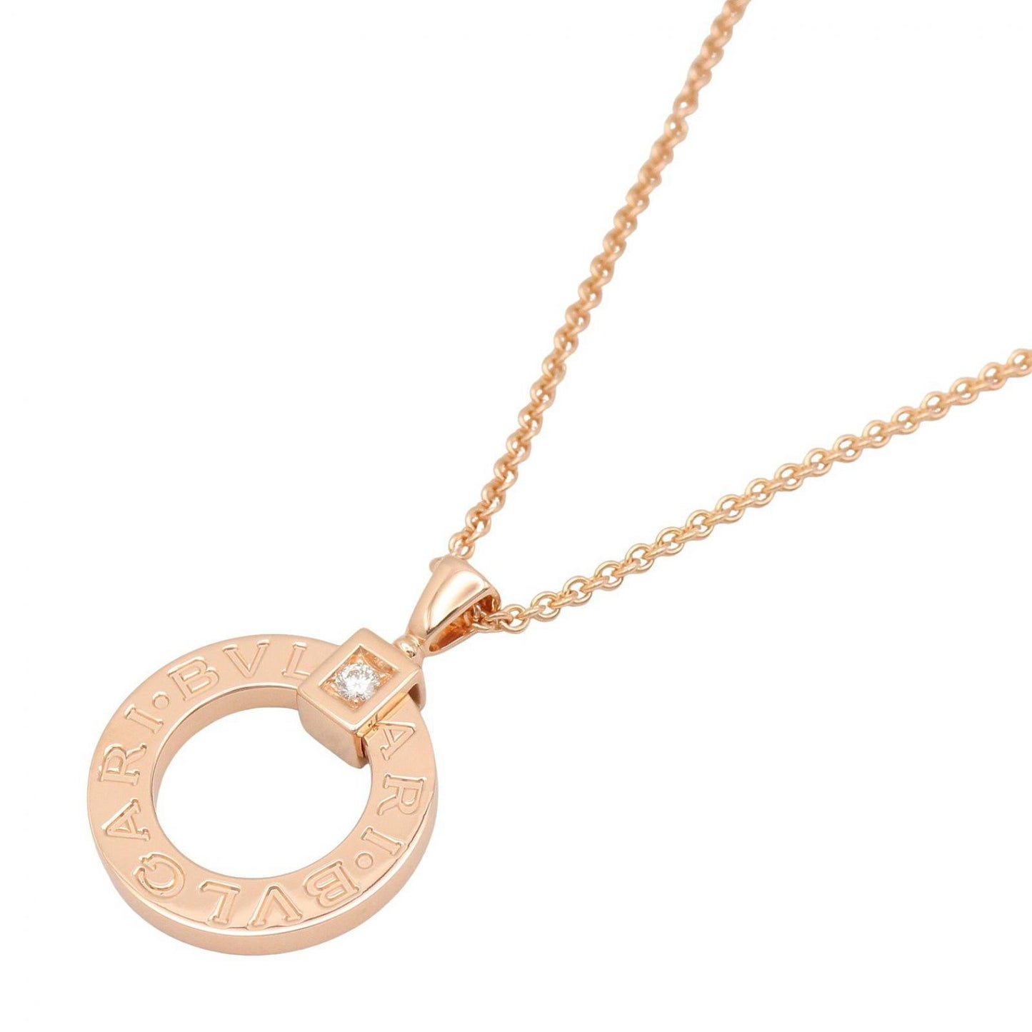 Bvlgari Necklace Circle Diamond 44.5 51.5 cm 18k Pink Gold