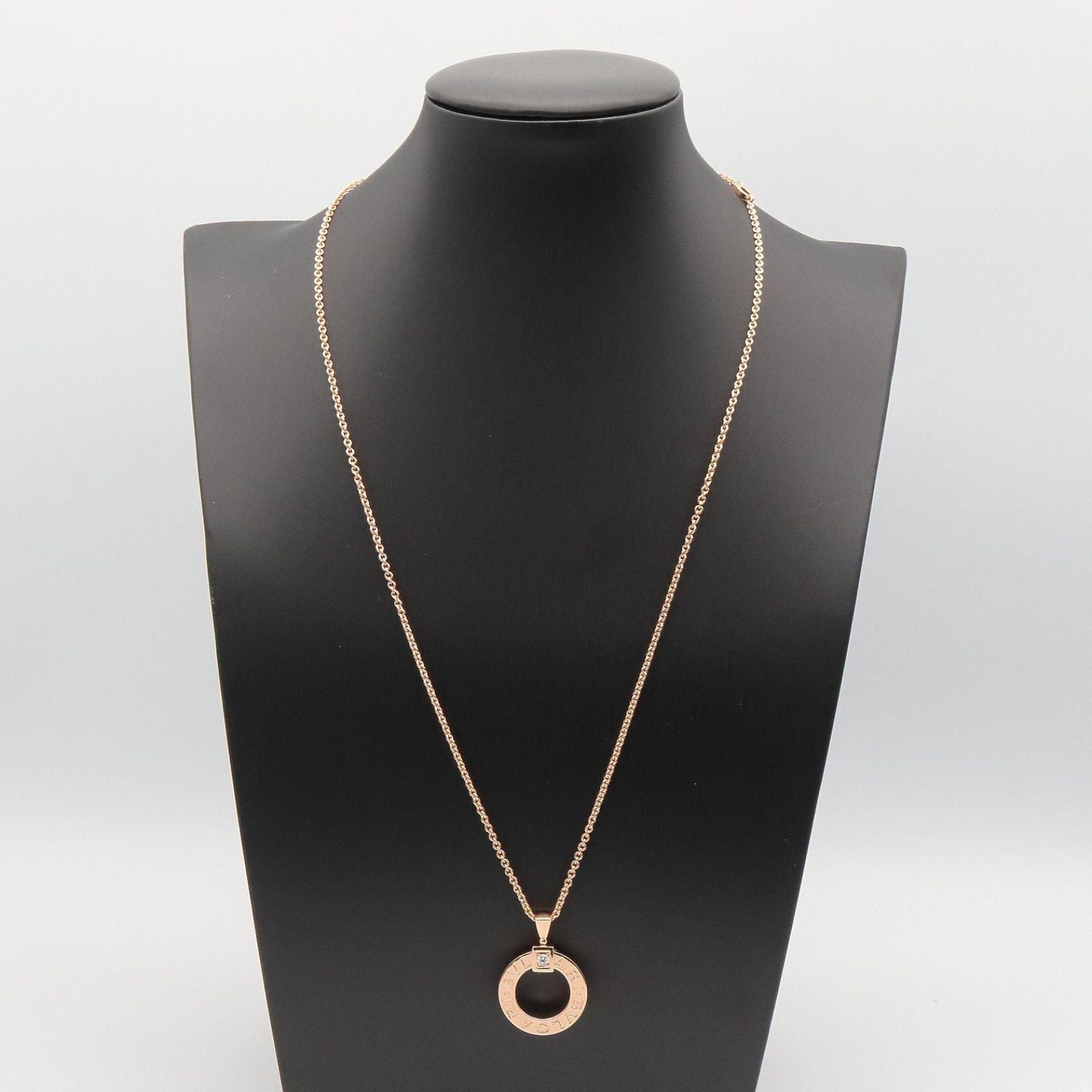 Bvlgari Necklace Circle Diamond 44.5 51.5 cm 18k Pink Gold — view 7