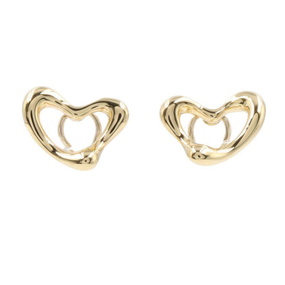 Tiffany & Co Earrings Open Heart Rutilated Quartz 18k