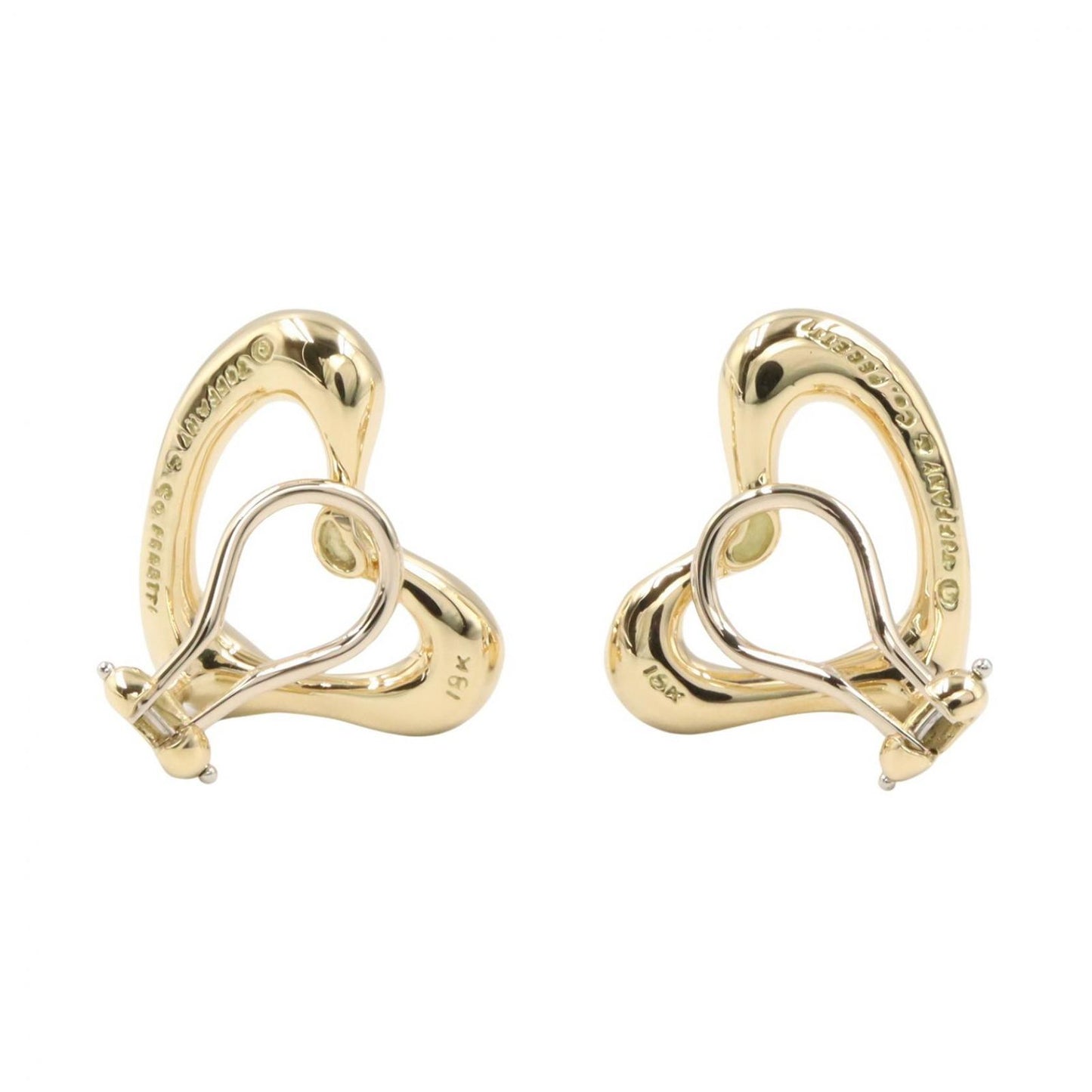 Tiffany & Co Earrings Open Heart Rutilated Quartz 18k — view 2