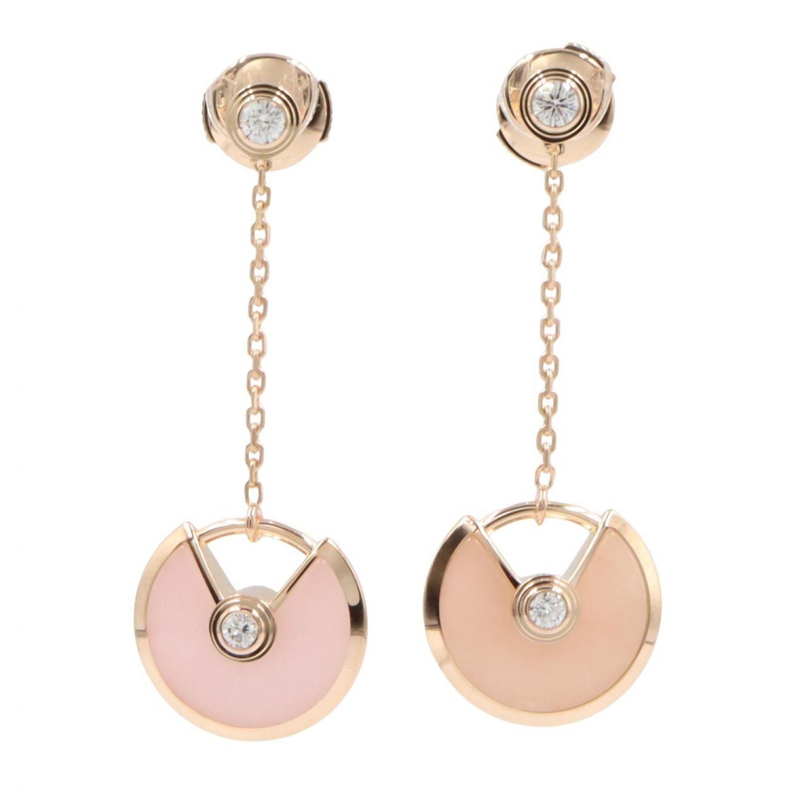 Cartier Earrings Amulet Diamond Opal 18k Pink Gold