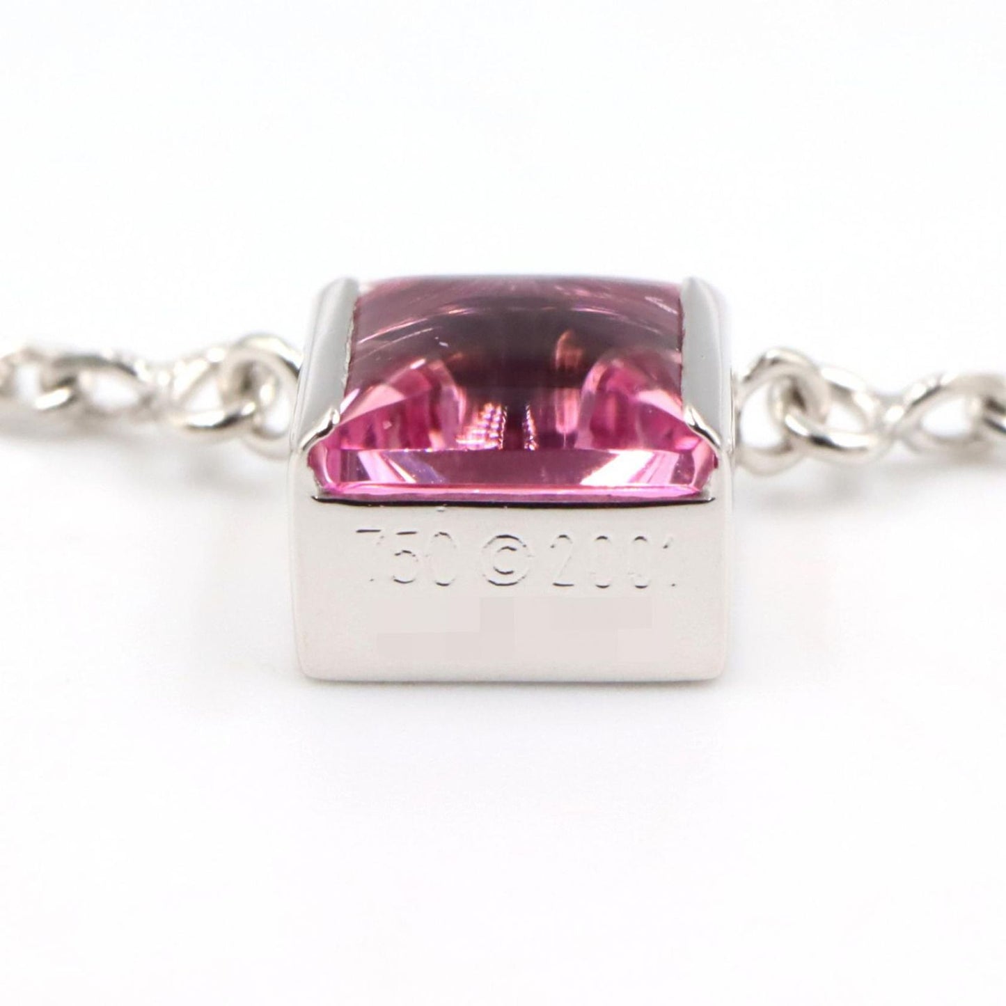 Cartier Necklace Tank Pink Tourmaline 40.5 41 cm 18k White Gold — view 4