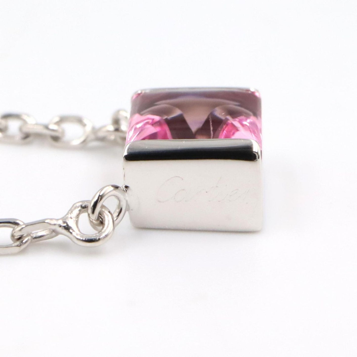 Cartier Necklace Tank Pink Tourmaline 40.5 41 cm 18k White Gold — view 3