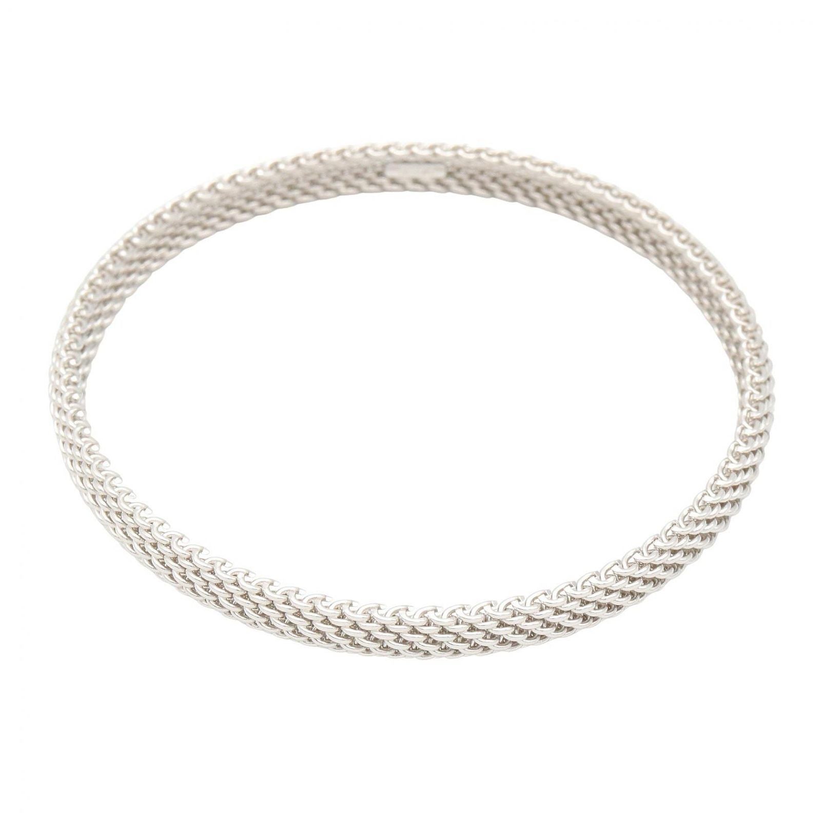 Tiffany & Co Bangle Somerset 19 cm 18k White Gold Bracelet