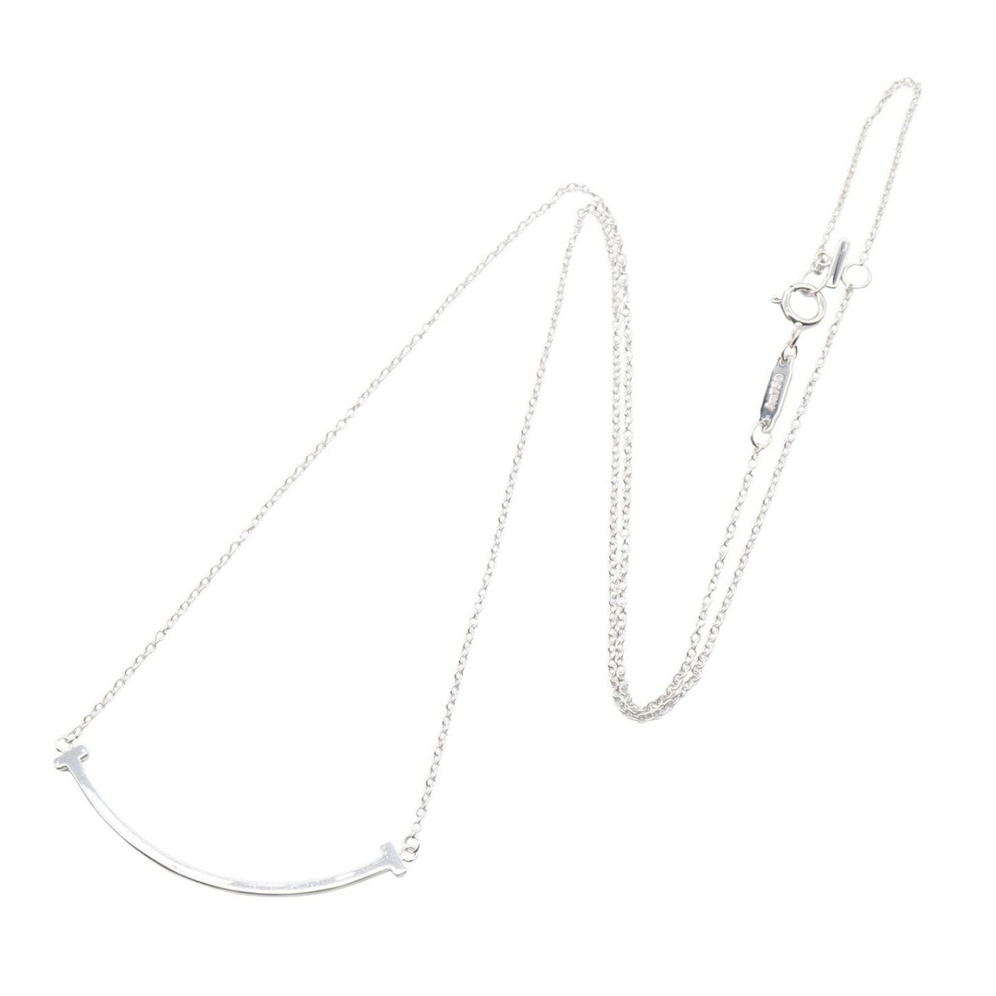Tiffany & Co Necklace T Smile Small 40 45 cm 18k White Gold — view 2