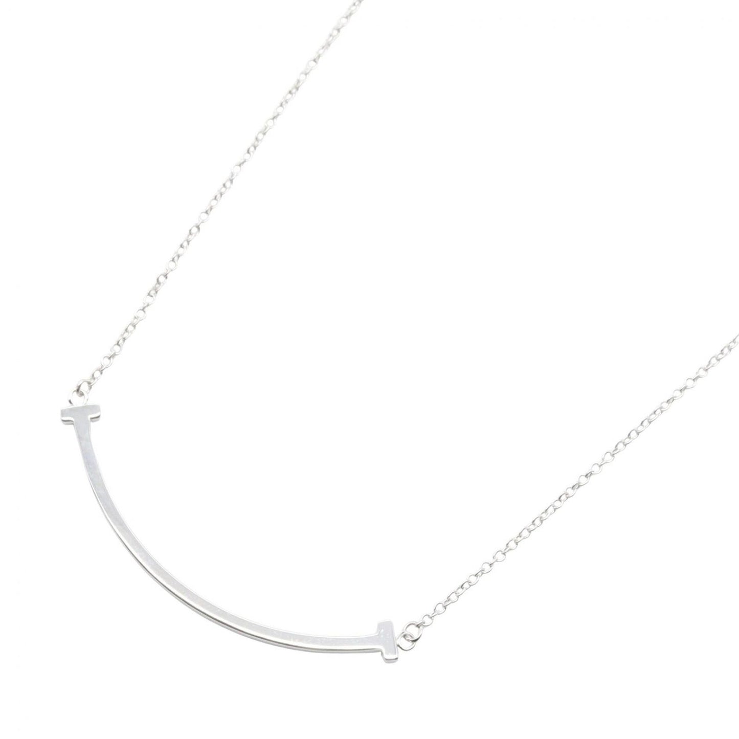 Tiffany & Co Necklace T Smile Small 40 45 cm 18k White Gold