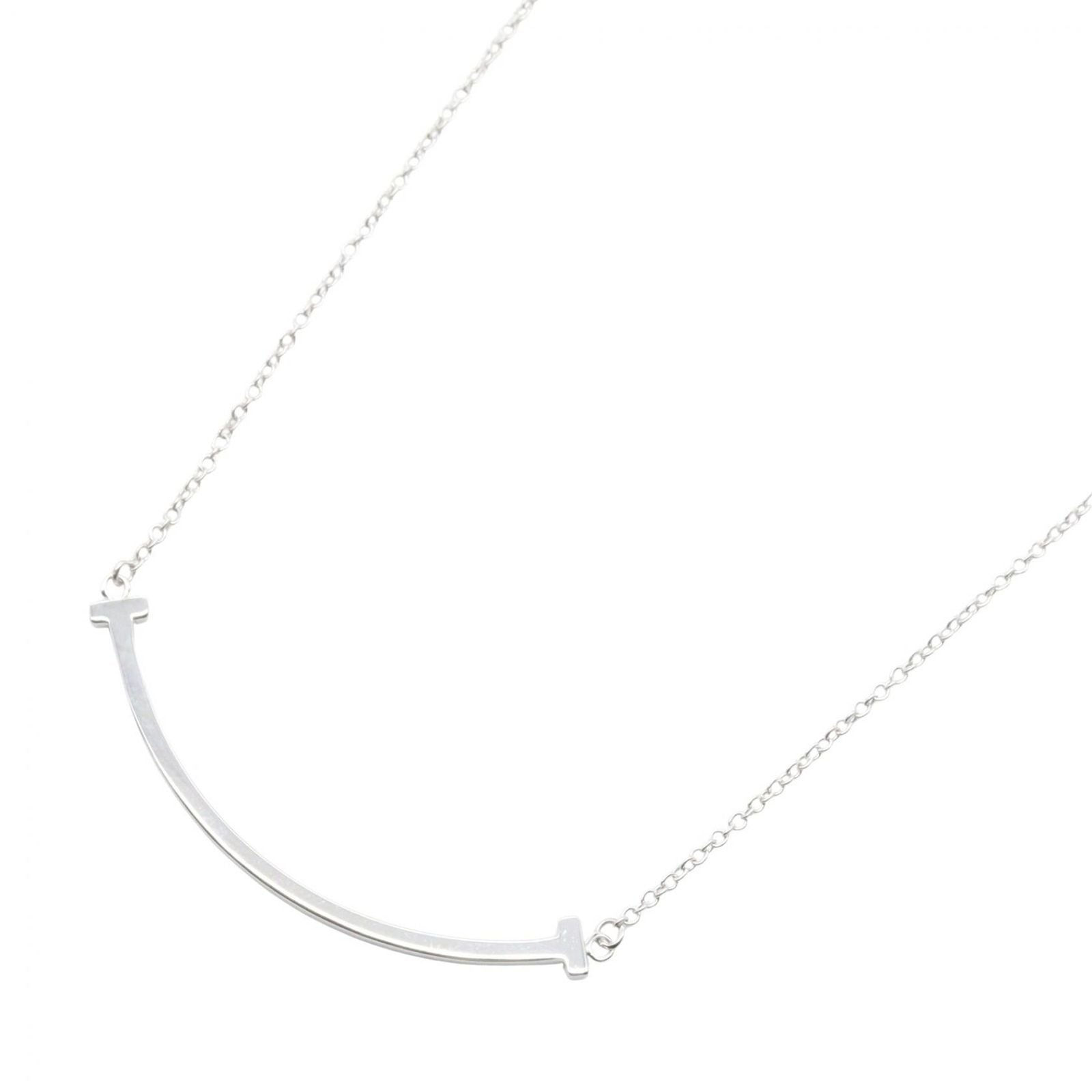 Tiffany & Co Necklace T Smile Small 40 45 cm 18k White Gold