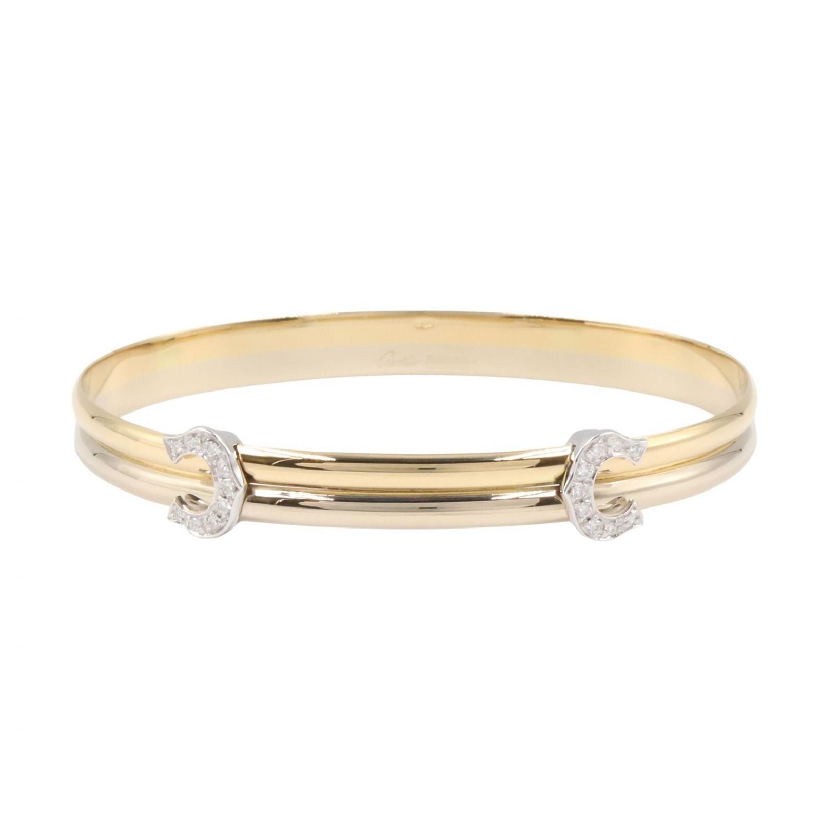 Cartier Bracelet 2C Diamond 17.5 cm 18k White Gold