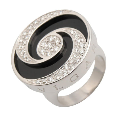 Bvlgari Ring Allegra Optical Diamond Onyx 18k White Gold