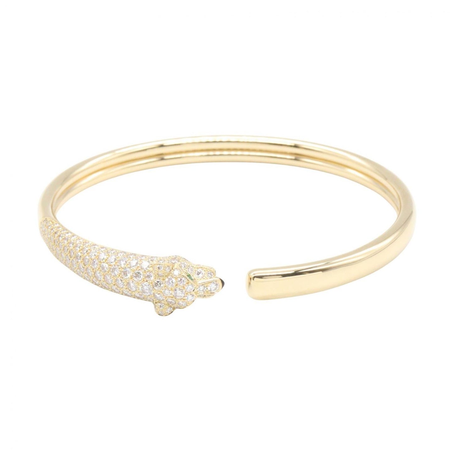 Cartier Bracelet Panthelle Emerald Diamond Onyx Bangle 14.5 cm 18k