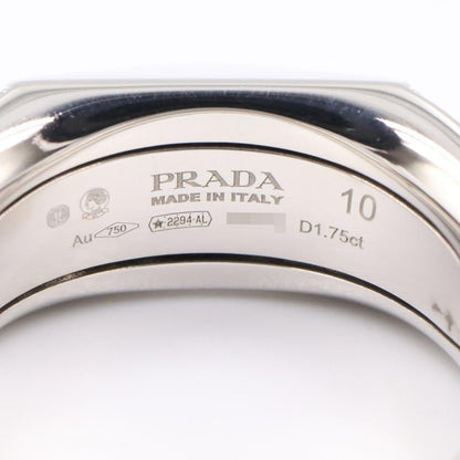 Prada Ring Signet Diamond 18k White Gold — view 4