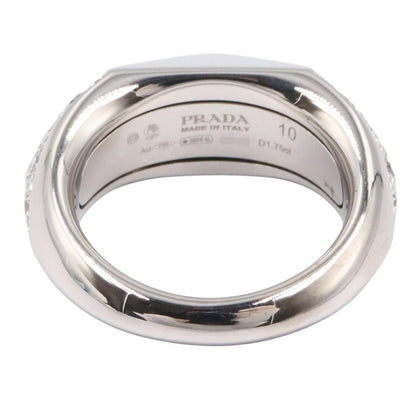 Prada Ring Signet Diamond 18k White Gold — view 3