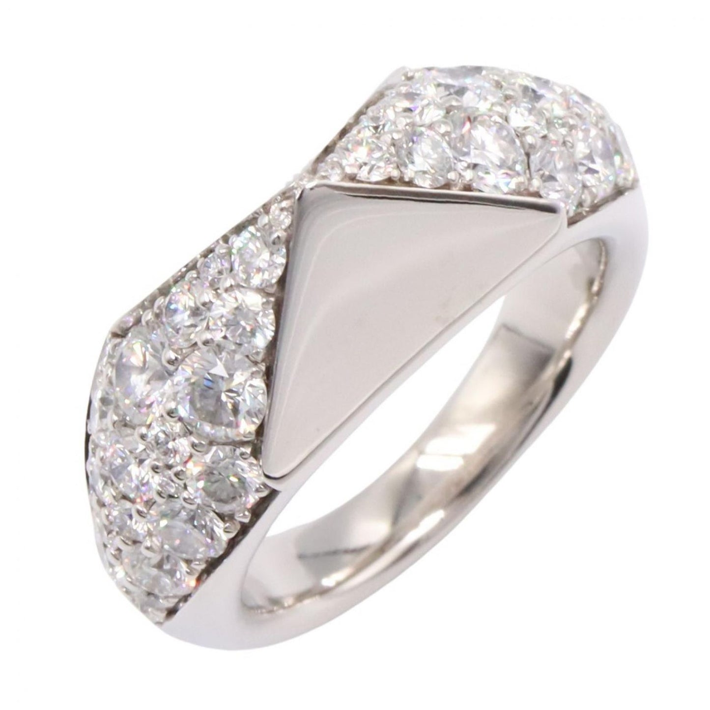 Prada Ring Signet Diamond 18k White Gold