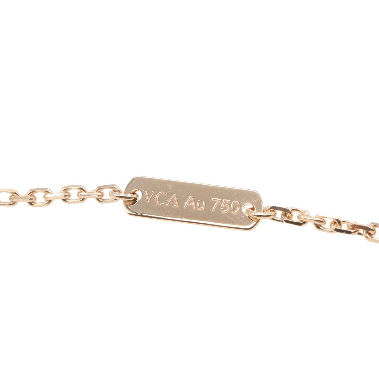 Van Cleef & Arpels Necklace Vintage Alhambe Pink Mother of Pearl 18k Gold — view 3