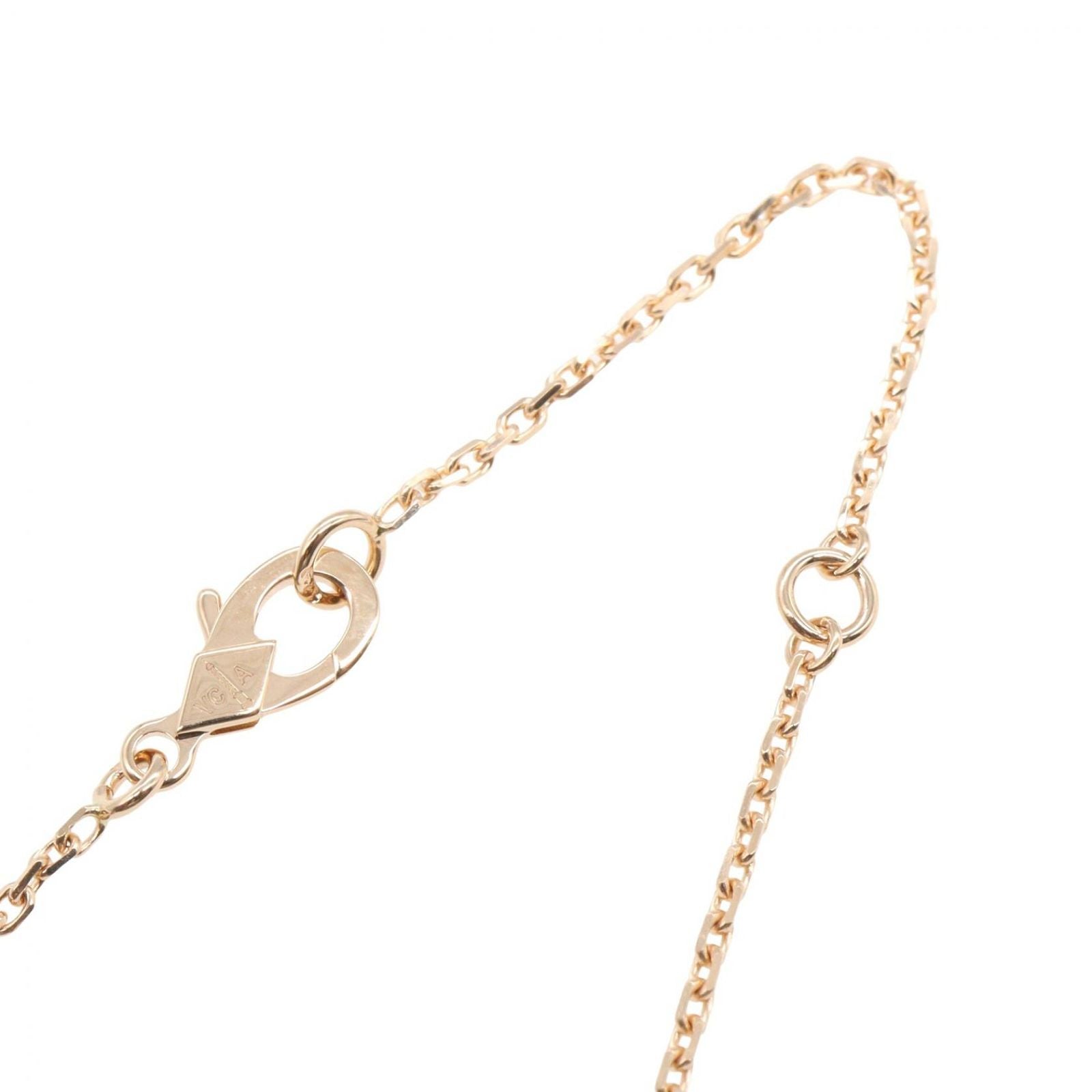 Van Cleef & Arpels Necklace Vintage Alhambe Pink Mother of Pearl 18k Gold — view 4