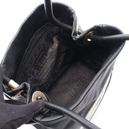 Chanel Tote Logo Camellia Black White Lambskin — view 3