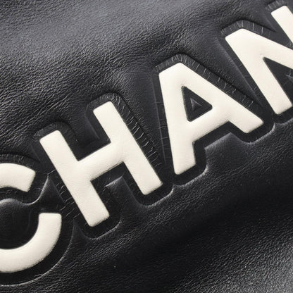 Chanel Tote Logo Camellia Black White Lambskin — view 8