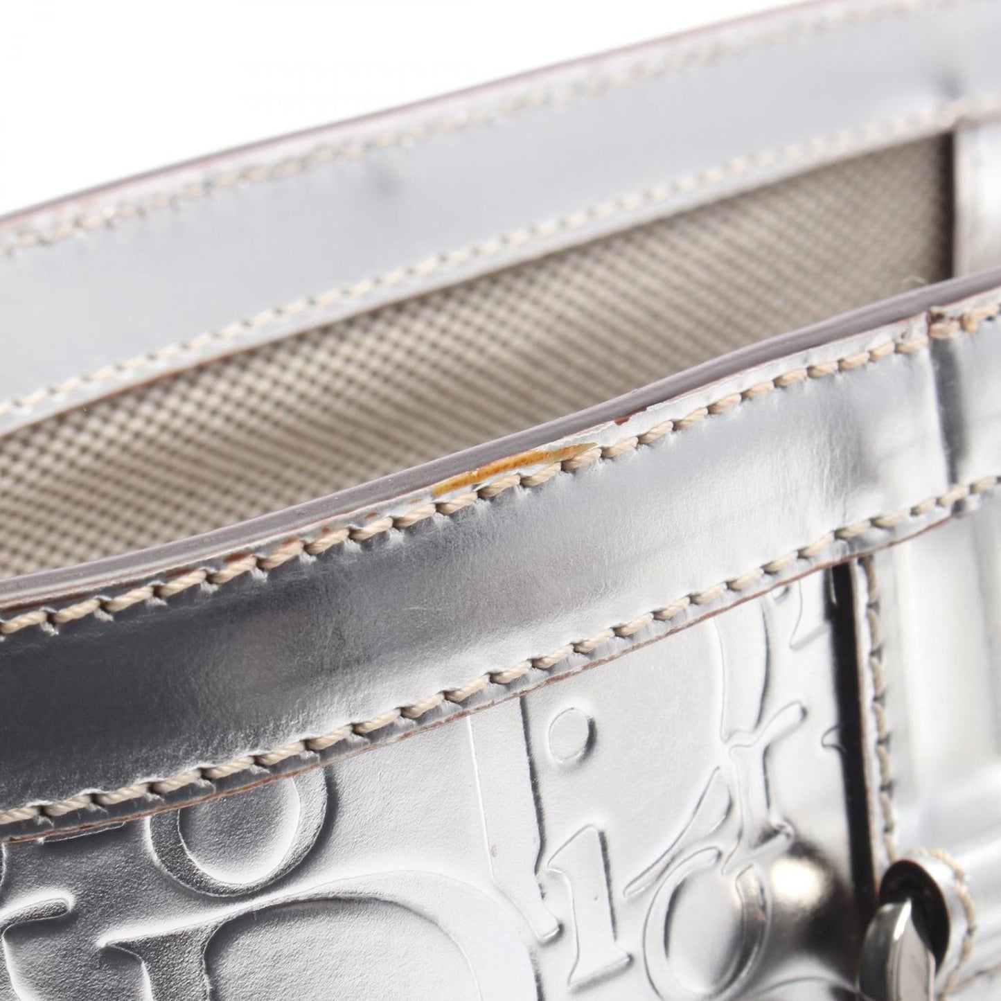 Dior Tote Silver Leather Trotter — view 6