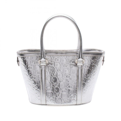 Dior Tote Silver Leather Trotter
