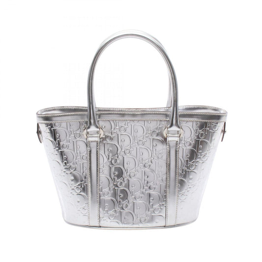 Dior Tote Silver Leather Trotter